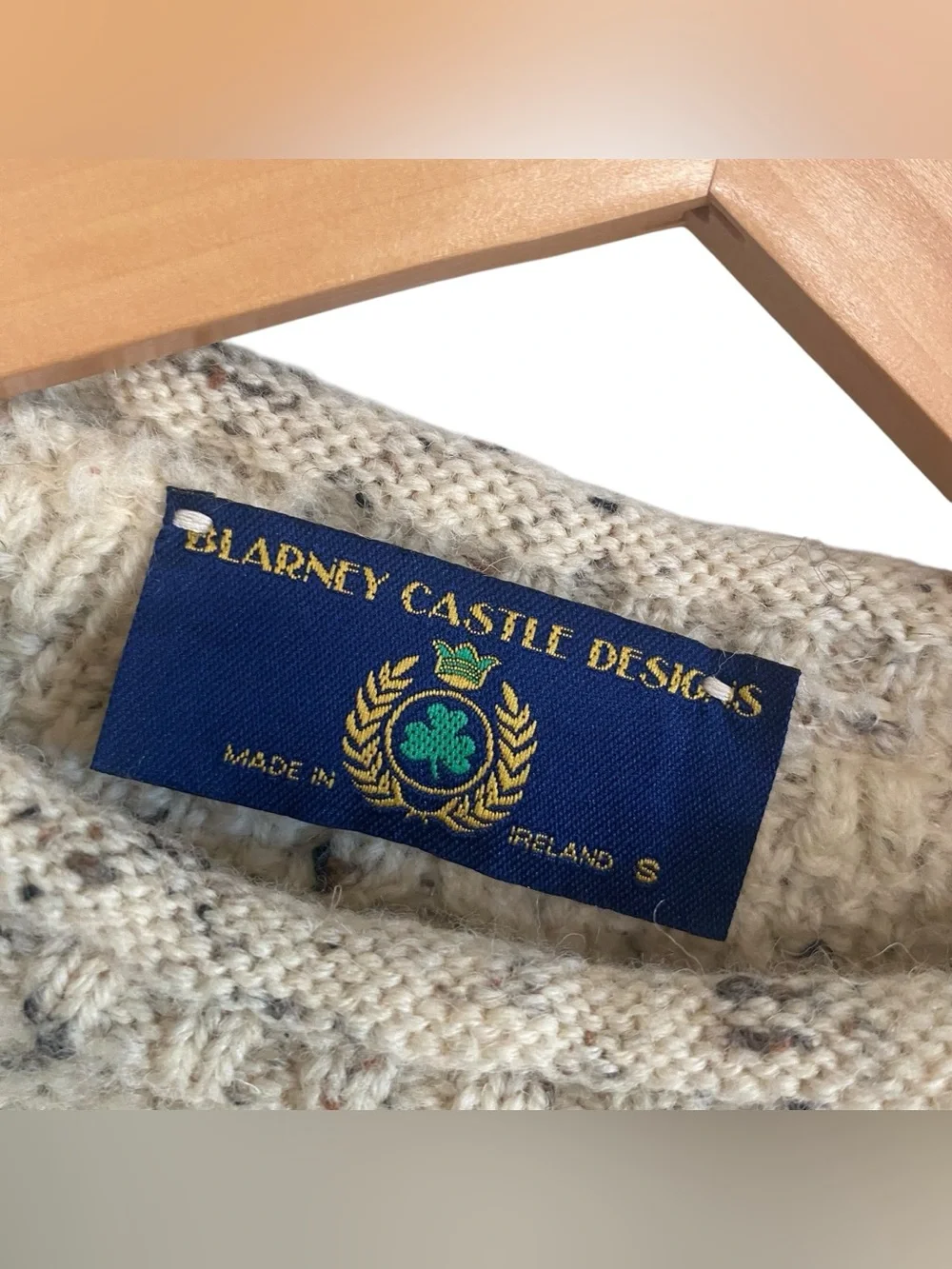 Blarney Castle Designs Made in Ireland Chunky 100% Wool Sheep Graphic Sweater S